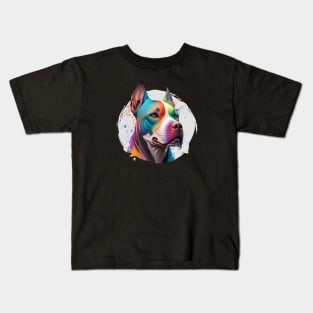 Color Pitbull Face Kids T-Shirt